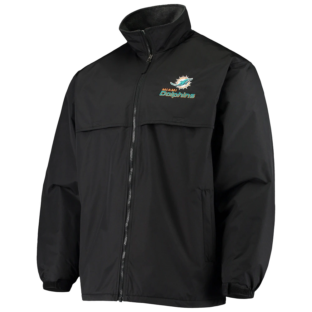 Blouson à glissière complète Dunbrooke Miami Dolphins Triumph Fleece noir pour hommes