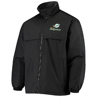 Blouson à glissière complète Dunbrooke Miami Dolphins Triumph Fleece noir pour hommes