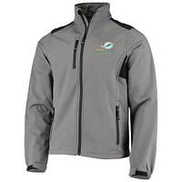 Men's Dunbrooke Charcoal Miami Dolphins Circle Softshell Fleece Full-Zip Jacket