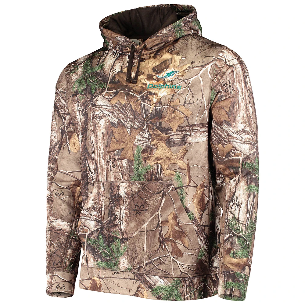 Men's Dunbrooke Realtree Camo Miami Dolphins Circle Champion Tech Fleece Pullover Hoodie
