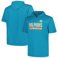 Men's Fanatics Aqua Miami Dolphins Big & Tall Hoodie T-Shirt