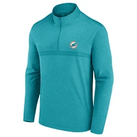 Men's Fanatics  Aqua Miami Dolphins Head-to-Head Quarter-Zip Pullover