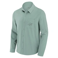 Men's Fanatics Mint Miami Dolphins Front Office Long Sleeve Button-Up Shirt