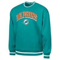 Men's G-III Sports by Carl Banks Aqua Miami Dolphins Adaptive Blocker Fleece Pullover Sweatshirt