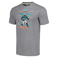 Men's Homage Tyreek Hill Heathered Gray Miami Dolphins NFL Blitz Player Tri-Blend T-Shirt