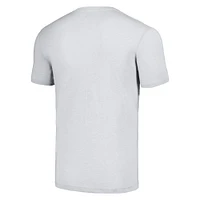 Men's Homage  Zach Thomas Heathered Ash Miami Dolphins Caricature Retired Player Tri-Blend T-Shirt