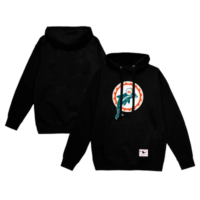 Sweat à capuche noir basique pour homme Mitchell & Ness Miami Dolphins Vintage