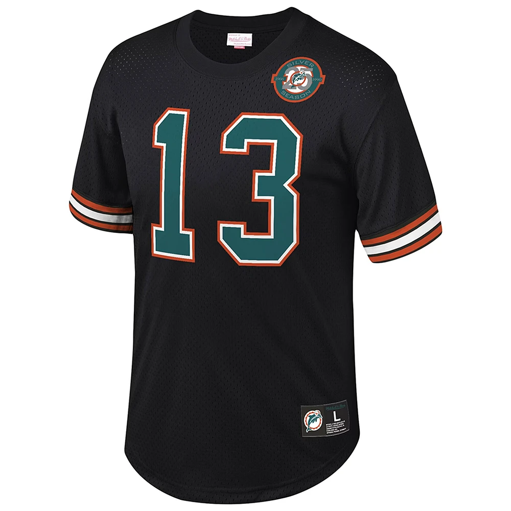 Haut pour hommes Mitchell & Ness Dan Marino noir Miami Dolphins Big Tall Mesh Nom et numéro du joueur
