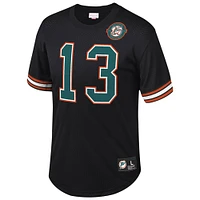 Haut pour hommes Mitchell & Ness Dan Marino noir Miami Dolphins Big Tall Mesh Nom et numéro du joueur