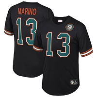 Haut pour hommes Mitchell & Ness Dan Marino noir Miami Dolphins Big Tall Mesh Nom et numéro du joueur
