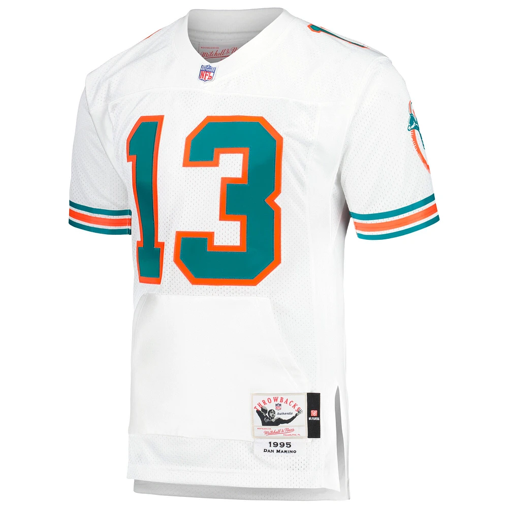 Men's Mitchell & Ness Dan Marino White Miami Dolphins 1995 Authentic Throwback Retired Player Pocket Jersey