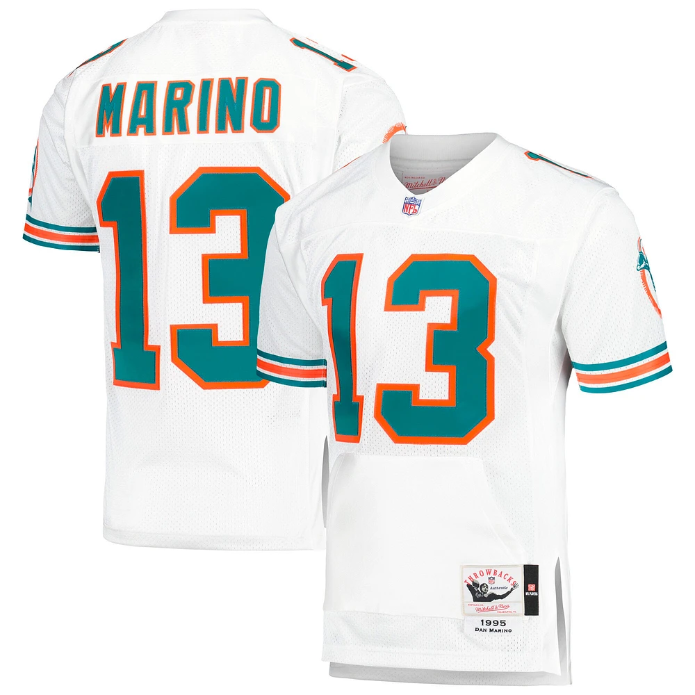 Men's Mitchell & Ness Dan Marino White Miami Dolphins 1995 Authentic Throwback Retired Player Pocket Jersey