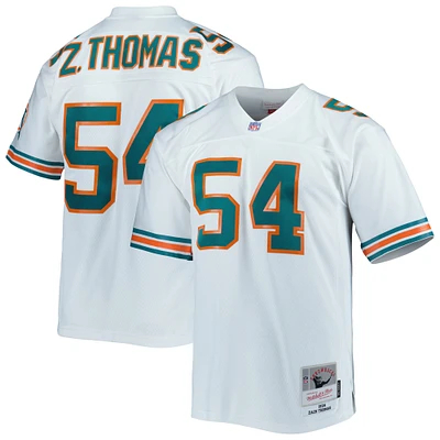 Maillot réplique Mitchell & Ness Zach Thomas blanc Miami Dolphins Legacy pour hommes