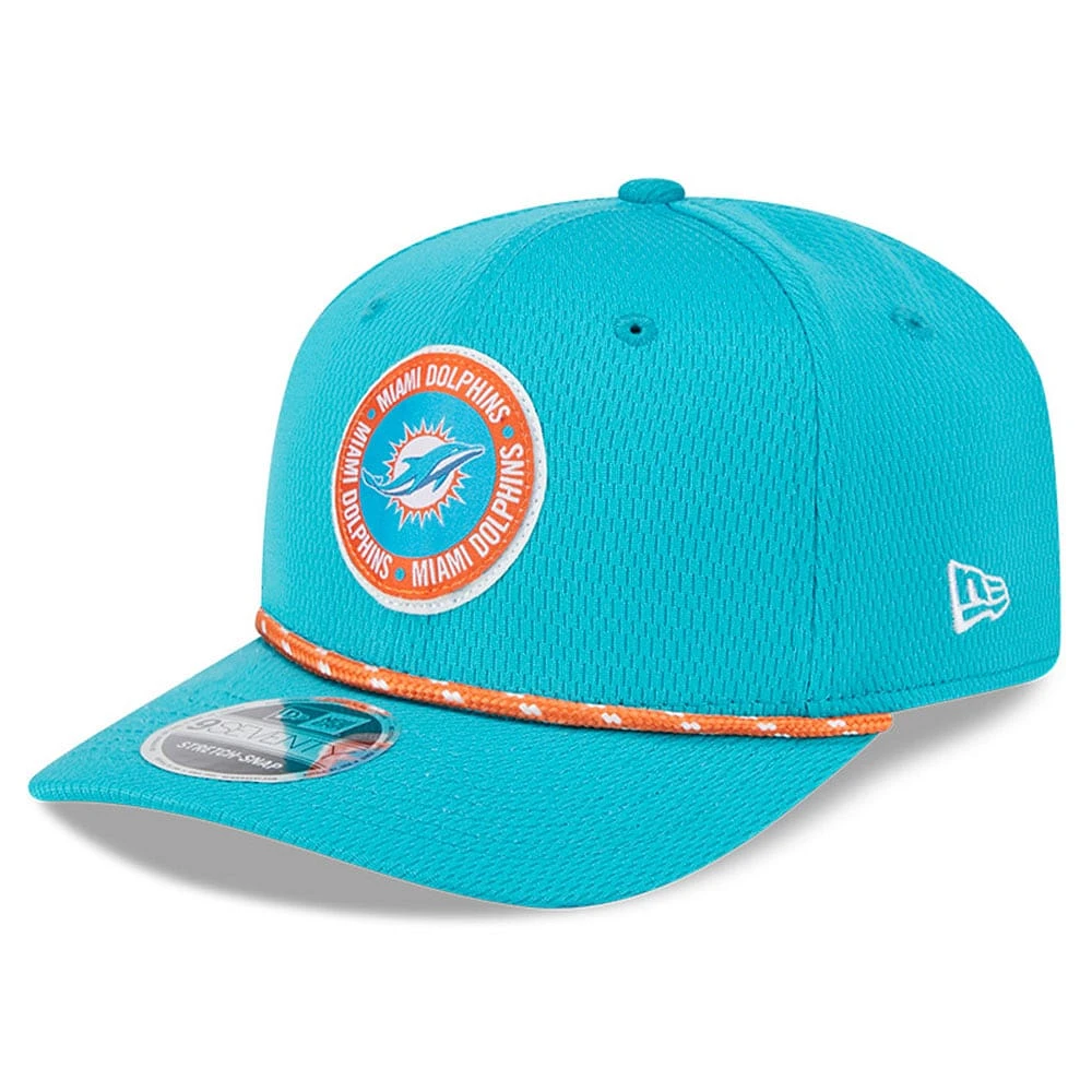 Men's New Era Aqua Miami Dolphins 2024 Sideline 9SEVENTY Stretch-Snap Hat