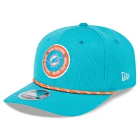 Men's New Era Aqua Miami Dolphins 2024 Sideline 9SEVENTY Stretch-Snap Hat