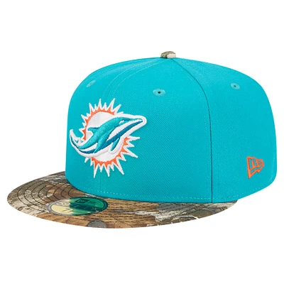 Casquette ajustée bicolore 59FIFTY Miami Dolphins New Era pour homme