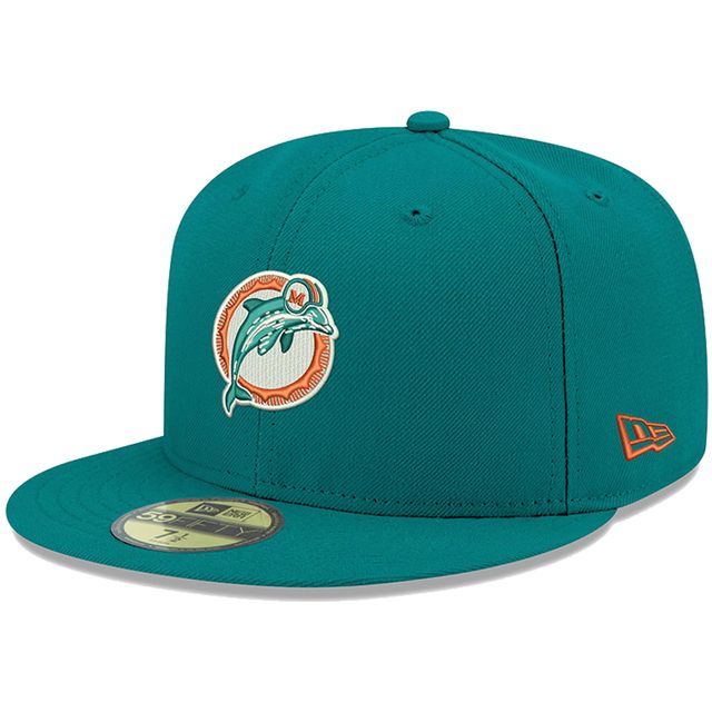 Casquette ajustée New Era Miami Dolphins Omaha Throwback 59FIFTY pour homme