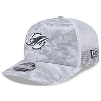 Men's New Era Arctic Camo Miami Dolphins 2024 Salute To Service 9SEVENTY Stretch-Snap Hat