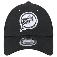 Casquette ajustable noire New Era Miami Dolphins Throwback Main B-Dub 9FORTY pour homme