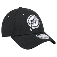 Casquette ajustable noire New Era Miami Dolphins Throwback Main B-Dub 9FORTY pour homme
