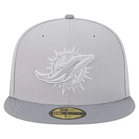 Casquette ajustée Iron Cloud 59FIFTY pour homme New Era gris/graphite Miami Dolphins