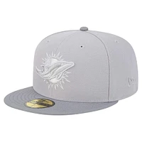 Casquette ajustée Iron Cloud 59FIFTY pour homme New Era gris/graphite Miami Dolphins