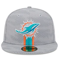 Men's New Era Gray Miami Dolphins 2024 Sideline 59FIFTY Fitted Hat