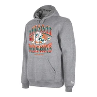Men's New Era Heather Gray Miami Dolphins Retro Pullover Hoodie