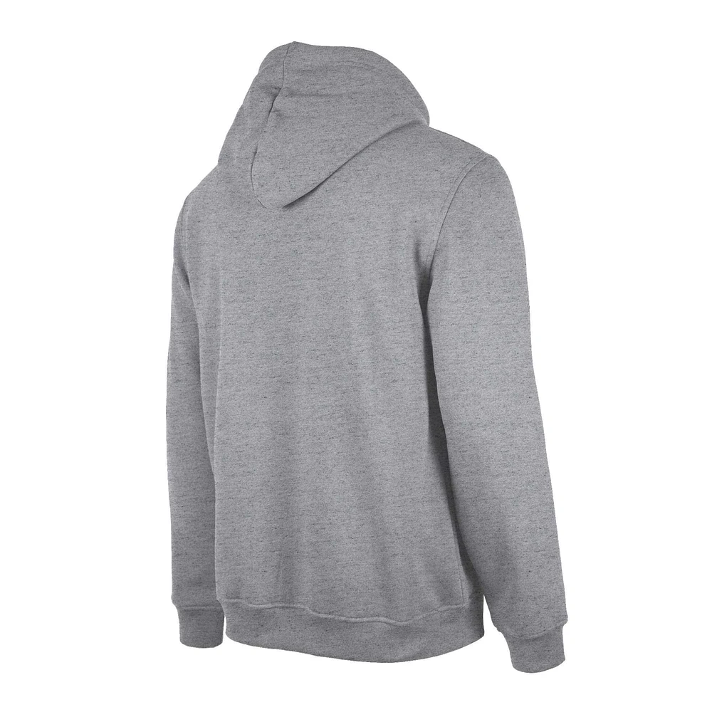 Men's New Era Heather Gray Miami Dolphins Retro Pullover Hoodie