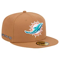 Casquette ajustée 59FIFTY New Era pour hommes des Miami Dolphins Color Pack avec patch latéral