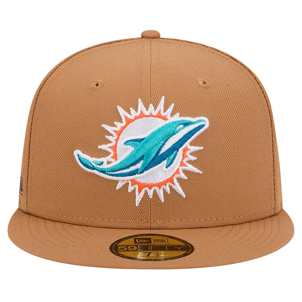 Casquette ajustée 59FIFTY New Era pour hommes des Miami Dolphins Color Pack avec patch latéral