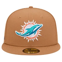 Casquette ajustée 59FIFTY New Era pour hommes des Miami Dolphins Color Pack avec patch latéral