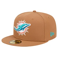 Casquette ajustée 59FIFTY New Era pour hommes des Miami Dolphins Color Pack avec patch latéral