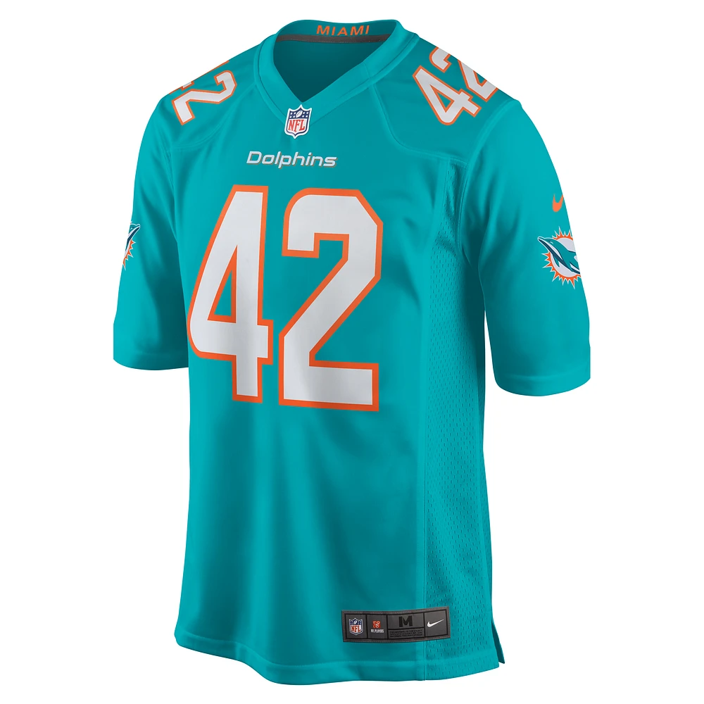 Men's Nike Alexander Johnson  Aqua Miami Dolphins Game Jersey