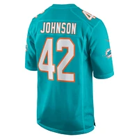 Men's Nike Alexander Johnson  Aqua Miami Dolphins Game Jersey