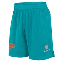 Men's Nike Aqua Miami Dolphins 2024 Sideline Performance Mesh Shorts