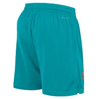 Men's Nike Aqua Miami Dolphins 2024 Sideline Performance Mesh Shorts