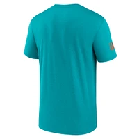 T-shirt Nike Aqua Miami Dolphins Sideline Legend Performance pour homme