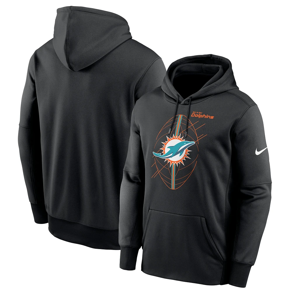 Sweat à capuche en polaire Nike Miami Dolphins Performance pour homme, noir