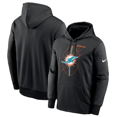 Sweat à capuche en polaire Nike Miami Dolphins Performance pour homme, noir