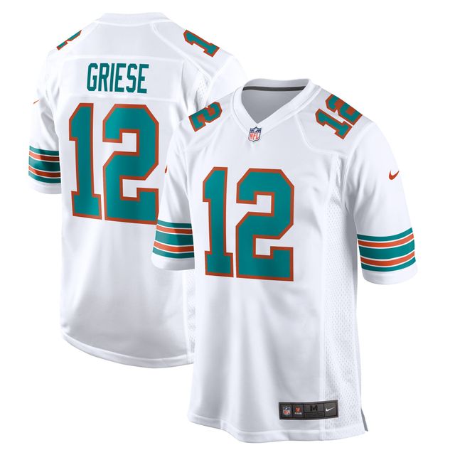 Maillot de joueur retraité Nike Bob Griese pour hommes, blanc, Miami Dolphins