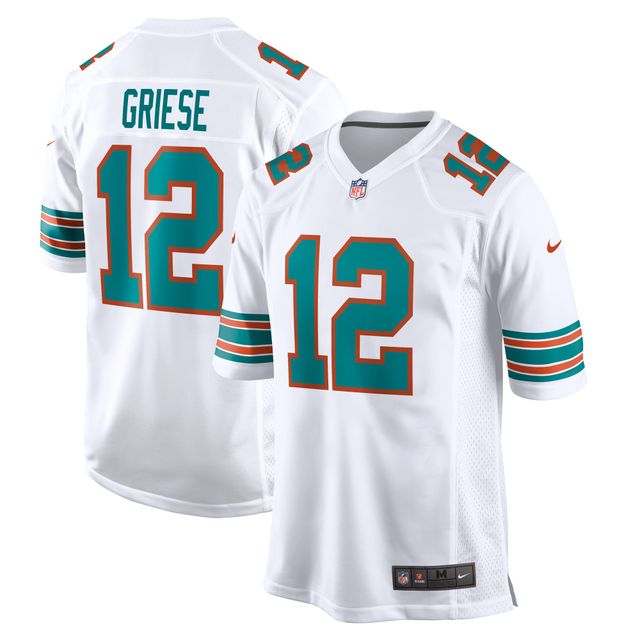 Maillot de joueur retraité Nike Bob Griese pour hommes, blanc, Miami Dolphins