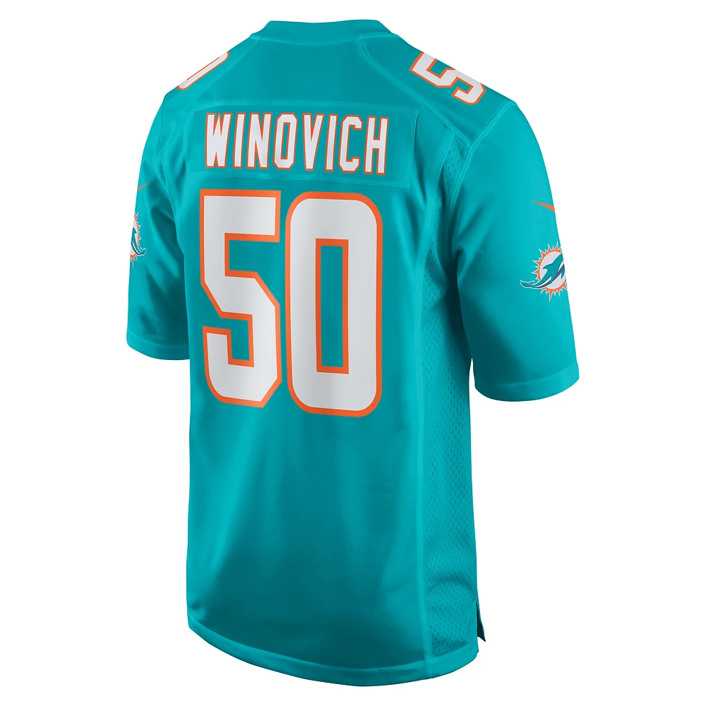 Men's Nike Chase Winovich  Aqua Miami Dolphins Team Game Jersey