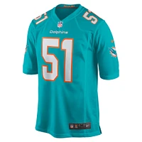 Men's Nike David Long Jr. Aqua Miami Dolphins Game Jersey
