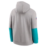 Men's Nike Gray Miami Dolphins 2024 Sideline Club Pullover Hoodie