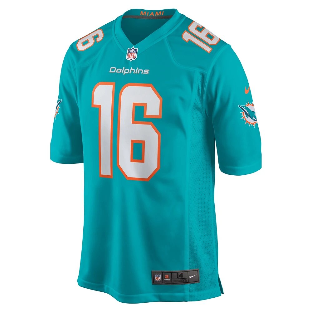 Men's Nike Jake Bailey Aqua Miami Dolphins Game Player Jersey