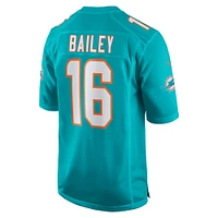Men's Nike Jake Bailey Aqua Miami Dolphins Game Player Jersey