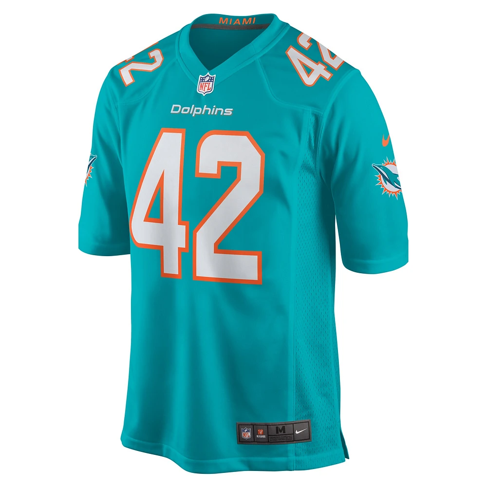 Men's Nike Joshua Kalu  Aqua Miami Dolphins Team Game Jersey