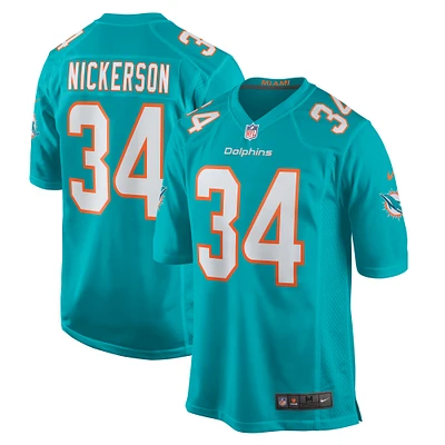 Maillot de match l'équipe Nike Parry Nickerson Aqua pour hommes des Dolphins Miami
