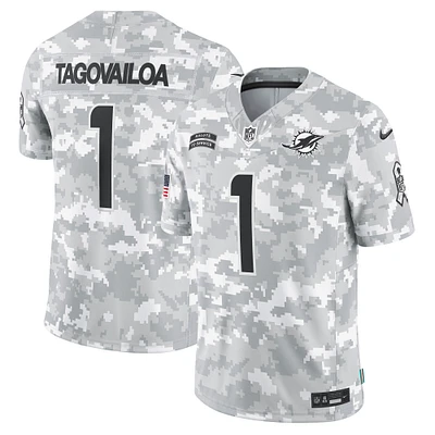 Maillot Nike Tua Tagovailoa Arctic Camo Miami Dolphins 2024 Salute to Service Limited pour homme